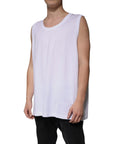 Dolce & Gabbana White Cotton Sleeveless Round Neck Tank T-shirt