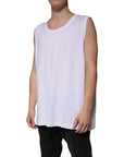 Dolce & Gabbana White Cotton Sleeveless Round Neck Tank T-shirt