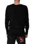 Dolce & Gabbana Black Wool Round Neck Pullover Sweater