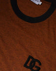 Dolce & Gabbana Brown DG Logo Polyester Crew Neck T-shirt