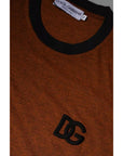 Dolce & Gabbana Brown DG Logo Polyester Crew Neck T-shirt