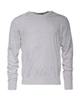 Dolce & Gabbana White Silk Crew Neck Men Pullover Sweater