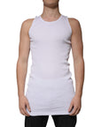 Dolce & Gabbana White Cotton Sleeveless Round Neck Tank T-shirt