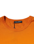 Dolce & Gabbana Orange Logo Cotton Crew Neck T-shirt