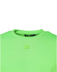 Dolce & Gabbana Green Logo Polyester Crew Neck T-shirt