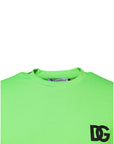 Dolce & Gabbana Green Logo Polyester Crew Neck T-shirt