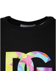 Dolce & Gabbana Black Logo Print Cotton Crew Neck T-shirt