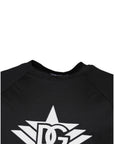 Dolce & Gabbana Black Logo Print Cotton Crew Neck T-shirt