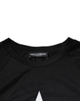 Dolce & Gabbana Black Logo Print Cotton Crew Neck T-shirt
