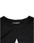 Dolce & Gabbana Black Logo Print Cotton Crew Neck T-shirt