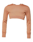 Dolce & Gabbana Beige Wool Crewneck Pullover Cropped Sweater