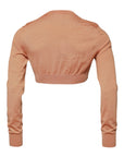 Dolce & Gabbana Beige Wool Crewneck Pullover Cropped Sweater