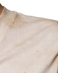 Dolce & Gabbana Beige Graphic Print Cotton V-neck T-shirt