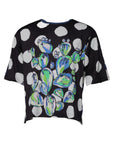 Dolce & Gabbana Black White Printed Cotton Crew Neck T-shirt