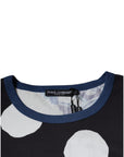 Dolce & Gabbana Black White Printed Cotton Crew Neck T-shirt