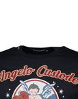 Dolce & Gabbana Blue Cotton Angel Print Short Sleeves T-shirt