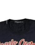 Dolce & Gabbana Blue Cotton Angel Print Short Sleeves T-shirt