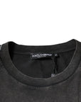 Dolce & Gabbana Gray Leopard Print Cotton Crew Neck T-shirt