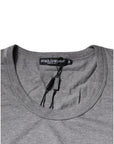 Dolce & Gabbana Gray Cotton Crew Neck Short Sleeves T-shirt