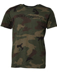 Dolce & Gabbana Multicolor Camouflage Cotton Crew Neck T-shirt