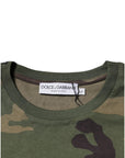 Dolce & Gabbana Multicolor Camouflage Cotton Crew Neck T-shirt
