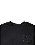 Dolce & Gabbana Black DG Logo Print Cotton Crew Neck T-shirt