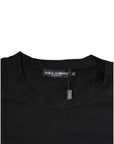 Dolce & Gabbana Black DG Logo Print Cotton Crew Neck T-shirt