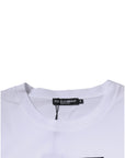 Dolce & Gabbana White Logo Print Cotton Crew Neck T-shirt