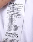 Dolce & Gabbana White Logo Print Cotton Crew Neck T-shirt