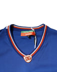 Dolce & Gabbana Blue Logo V-neck Short Sleeve T-shirt