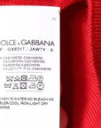 Dolce & Gabbana Red Cashmere Collared Pullover Sweater
