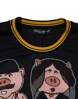 Dolce & Gabbana Black 2019 Year Of The Pig Crew Neck T-shirt