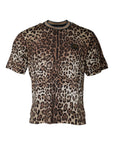 Dolce & Gabbana Brown Leopard Crew Neck Short Sleeve T-shirt
