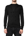 Dolce & Gabbana Black Cashmere Button Down Cardigan Sweater