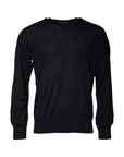 Dolce & Gabbana Blue Cashmere Crew Neck Pullover Sweater
