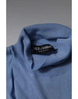 Dolce & Gabbana Light Blue Silk Turtleneck Pullover Sweater