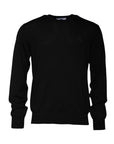 Dolce & Gabbana Black Logo Wool Crew Neck Pullover Sweater