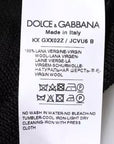 Dolce & Gabbana Black Logo Wool Crew Neck Pullover Sweater