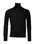 Dolce & Gabbana Black Cashmere Turtleneck Pullover Sweater