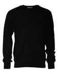 Dolce & Gabbana Black Logo Wool Crew Neck Pullover Sweater