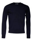 Dolce & Gabbana Blue DG Logo Wool Crew Neck Pullover Sweater