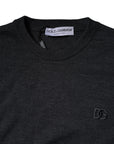 Dolce & Gabbana Dark Gray DG Logo Crew Neck Pullover Sweater