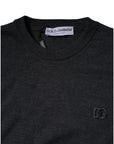 Dolce & Gabbana Dark Gray DG Logo Crew Neck Pullover Sweater