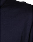 Dolce & Gabbana Navy Blue Silk V-neck Pullover Sweater