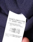Dolce & Gabbana Navy Blue Silk V-neck Pullover Sweater
