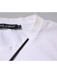 Dolce & Gabbana White Logo Embellished Crew Neck T-shirt