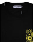 Dolce & Gabbana Black Logo Print Cotton Short Sleeve T-shirt