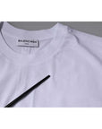 Balenciaga White Logo Cotton Jersey Crew Neck Short Sleeves T-shirt