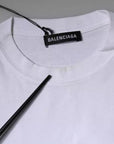 Balenciaga White Logo Cotton Jersey Crew Neck Short Sleeves T-shirt