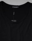 Dolce & Gabbana Black Cotton Sleeveless Round Neck Tank T-shirt